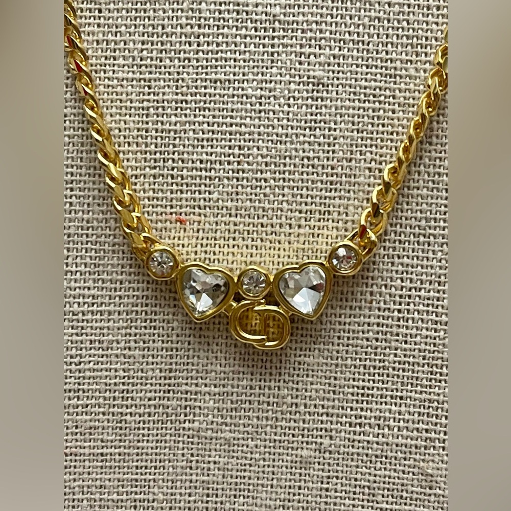 CHRISTIAN DIOR CD Heart Vintage Necklace
